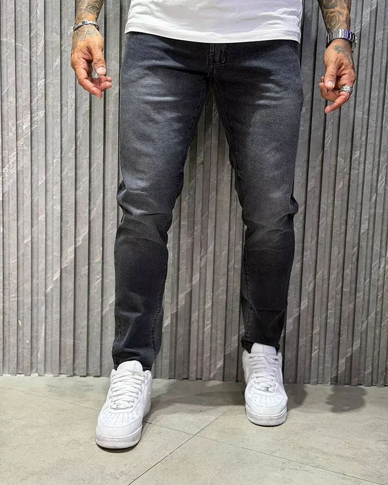 Calça Jayjones jeans preto/cinza escuro com lavagem