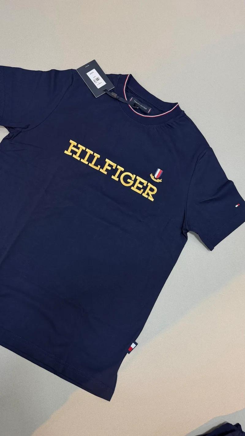 Camisa Tommy Hilfiger 41 - Azul-marinho HILFIGER bordado dourado