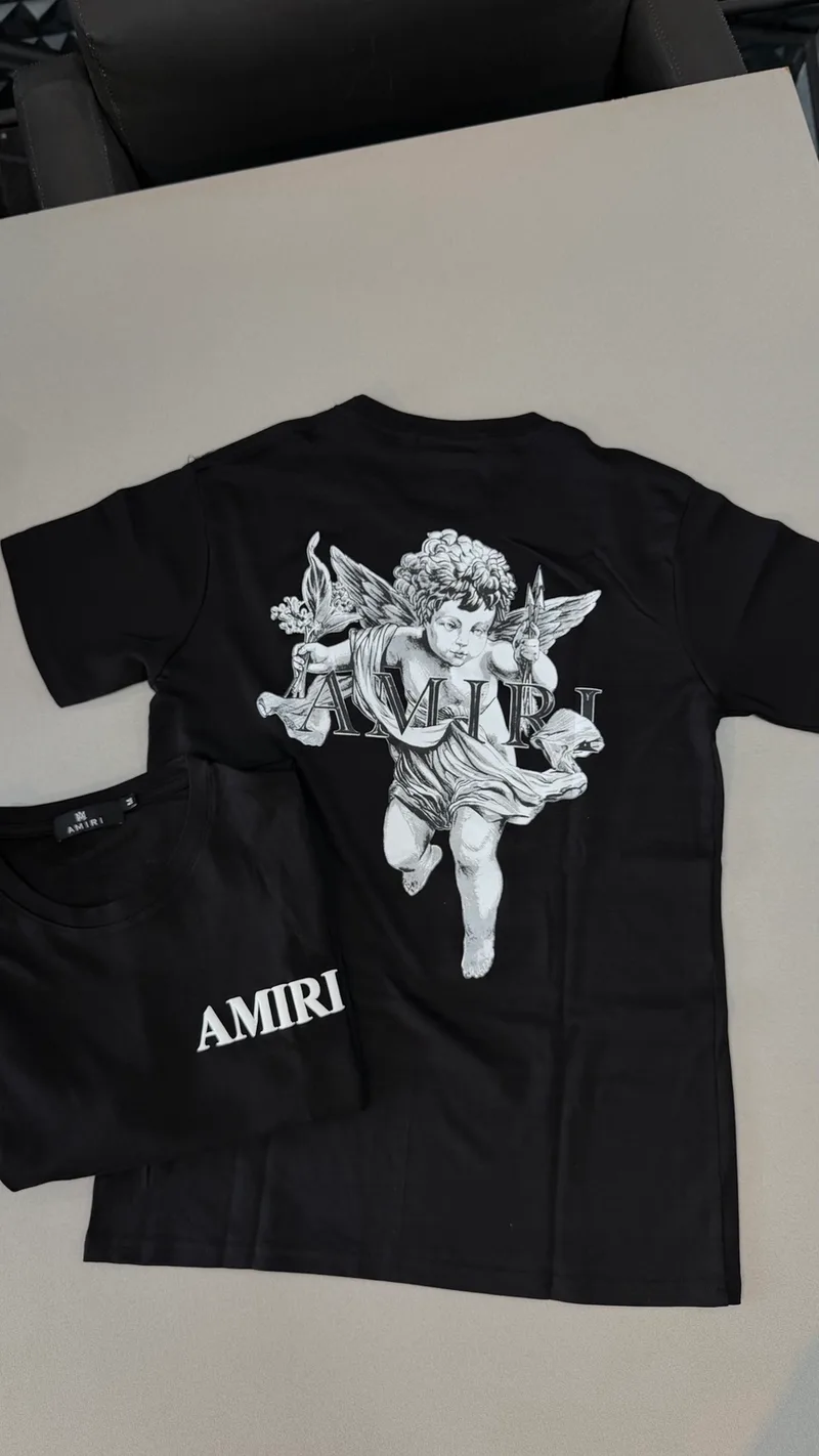 Camisa Amiri 3 - Preta estampa anjo nas costas