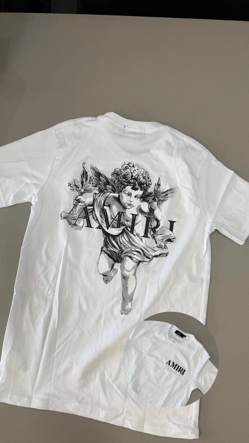 Camisa Amiri 50 - Branca estampa anjo nas costas