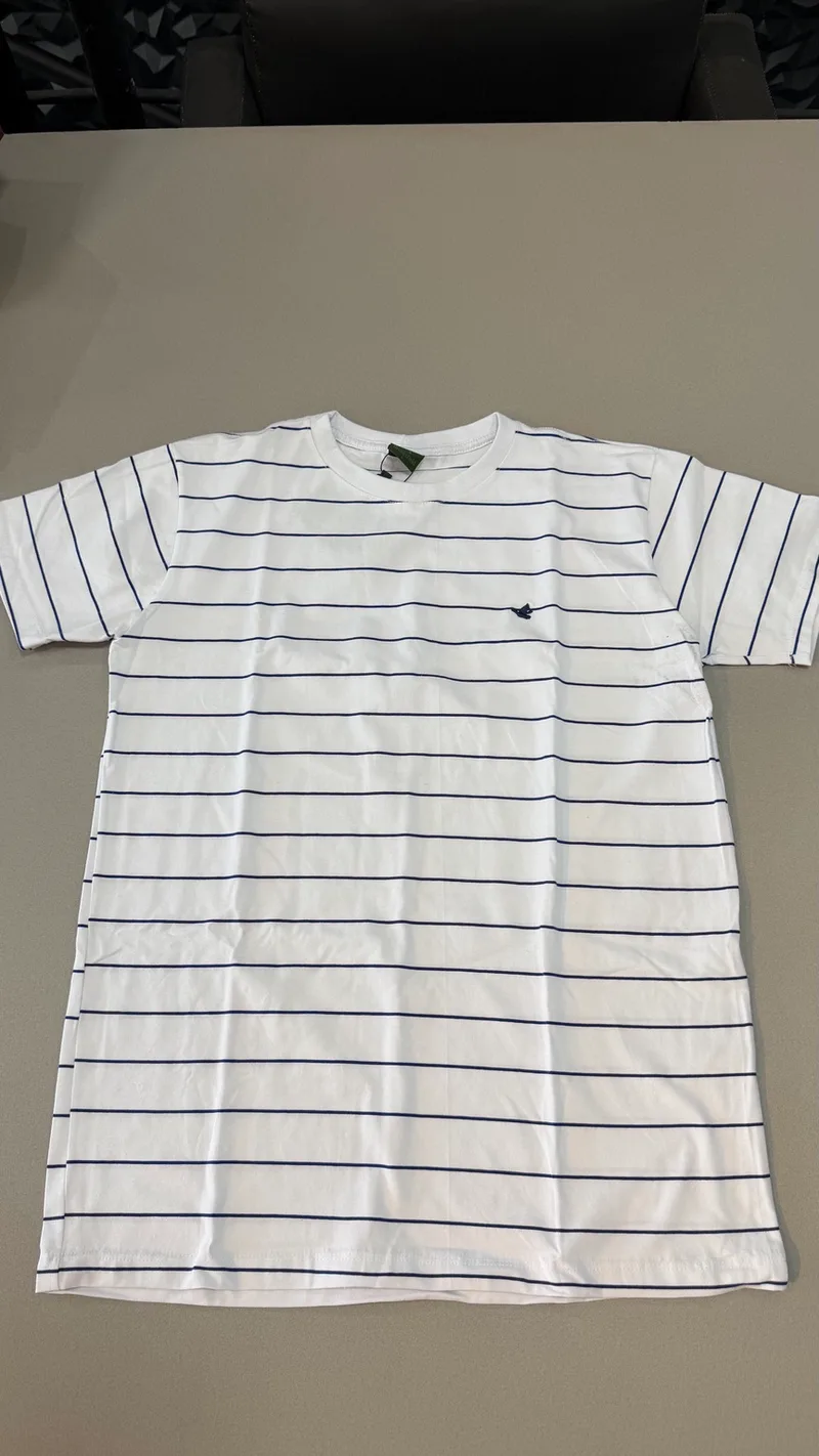 Camisa Brooksfield 53 - Branca listrada azul