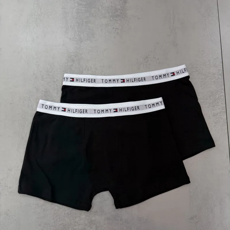 Cueca Boxer Tommy Hilfiger Preta Cos Branco