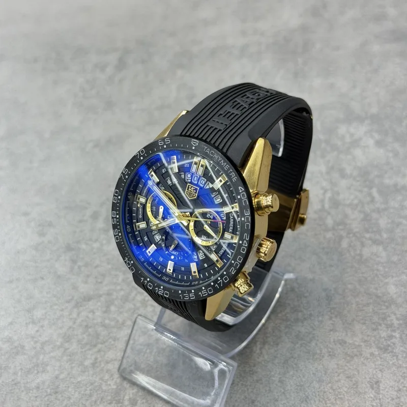 Relógio TAG Heuer Carrera Preto/Dourado/Azul