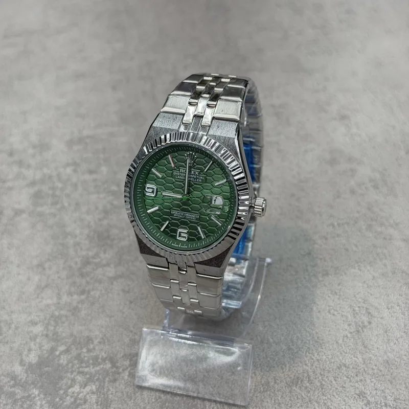 Relógio Rolex Land-Dweller Prata/Verde