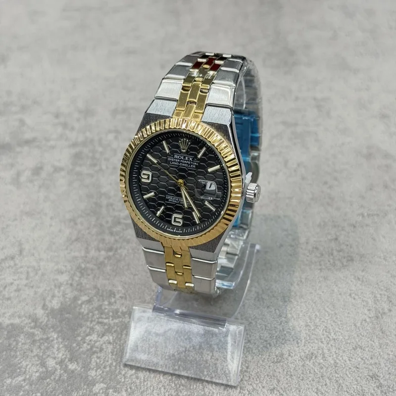 Relógio Rolex Land-Dweller Prata/Dourado/Preto
