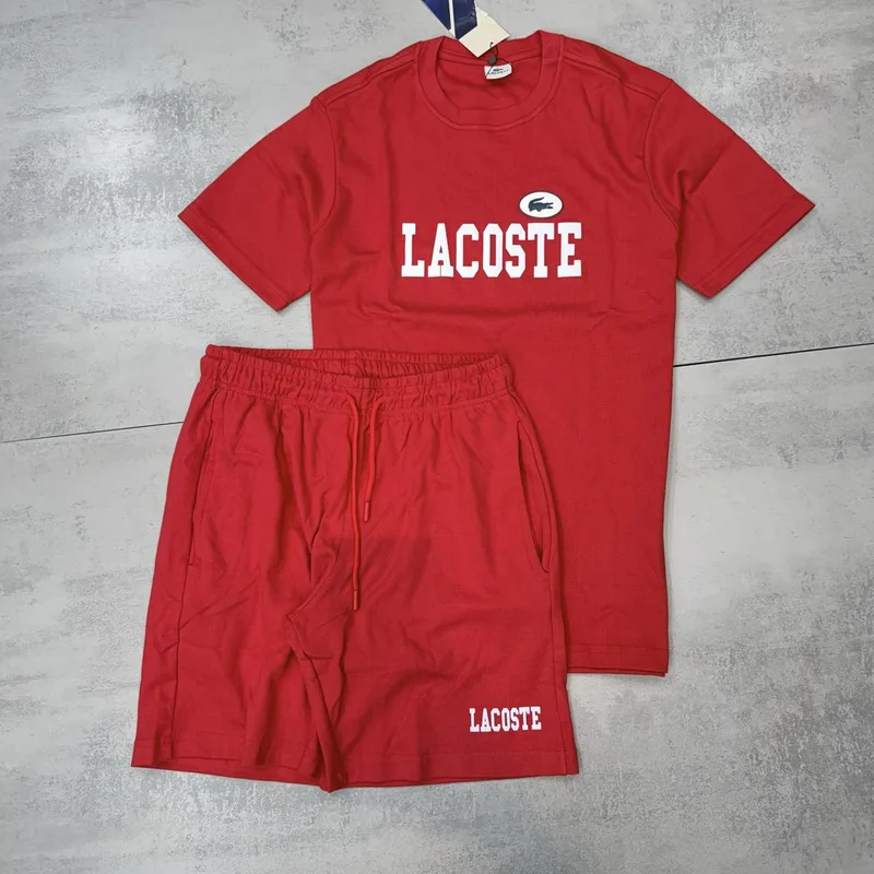 Conjunto Verão Lacoste Moletinho Vermelho Modelo 2