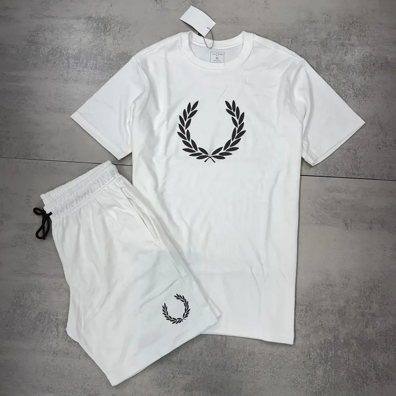 Conjunto Verão Fred Perry Moletinho Branco