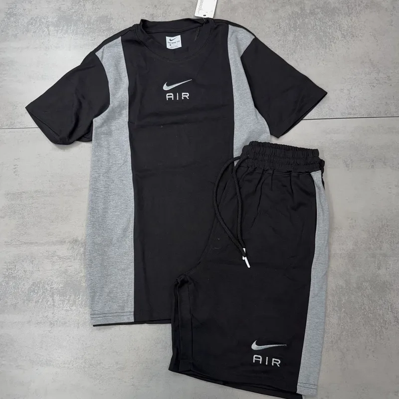 Conjunto Verão Nike Air Moletinho Preto/Cinza