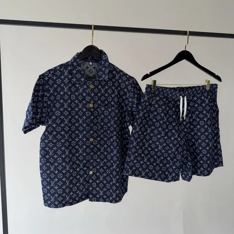 Conjunto Verão Louis Vuitton Premium Azul Monograma