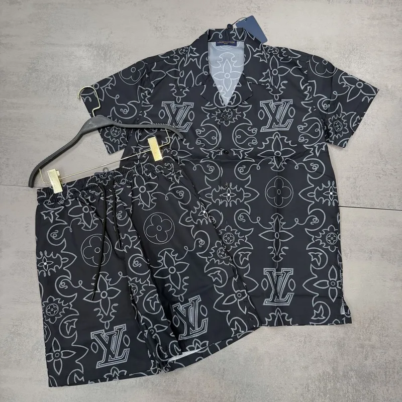 Conjunto Verão Louis Vuitton Preto Estampado