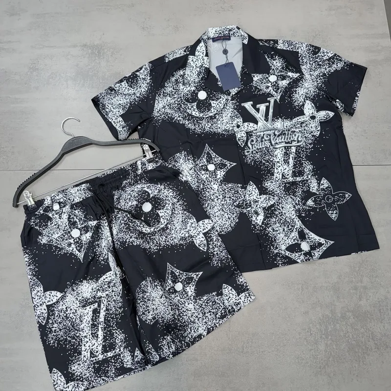 Conjunto Verão Louis Vuitton Preto/Branco Estampado