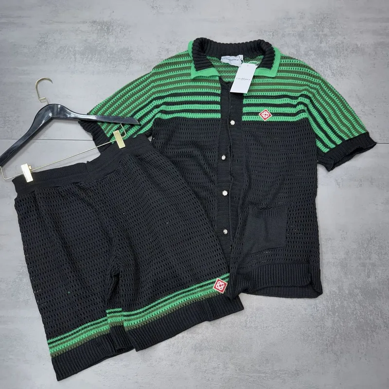 Conjunto Verão Casa Blanca Crochê Preto/Verde
