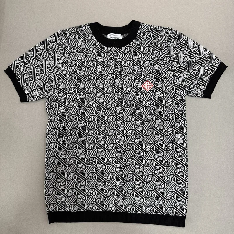 Camisa Casa Blanca 88 Preta Branca Geometrica