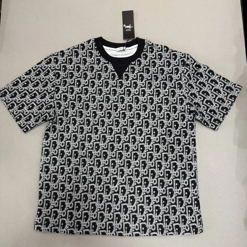 Camisa Dior 9 Preta Branca Monograma