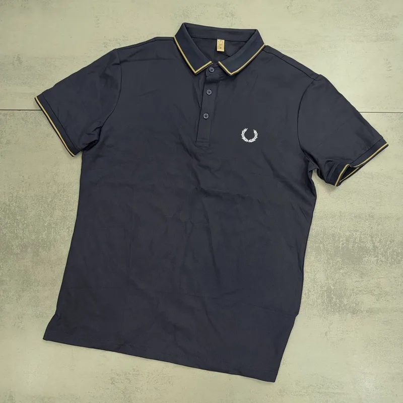 Camisa Polo Fred Perry Poliamida Azul Marinho