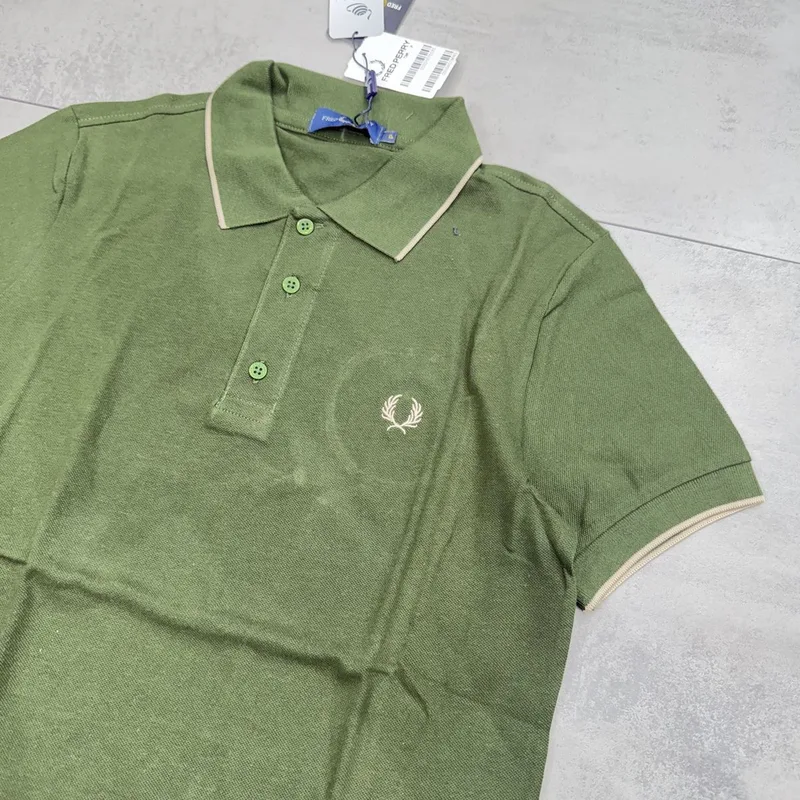 Camisa Polo Fred Perry Verde/Bege