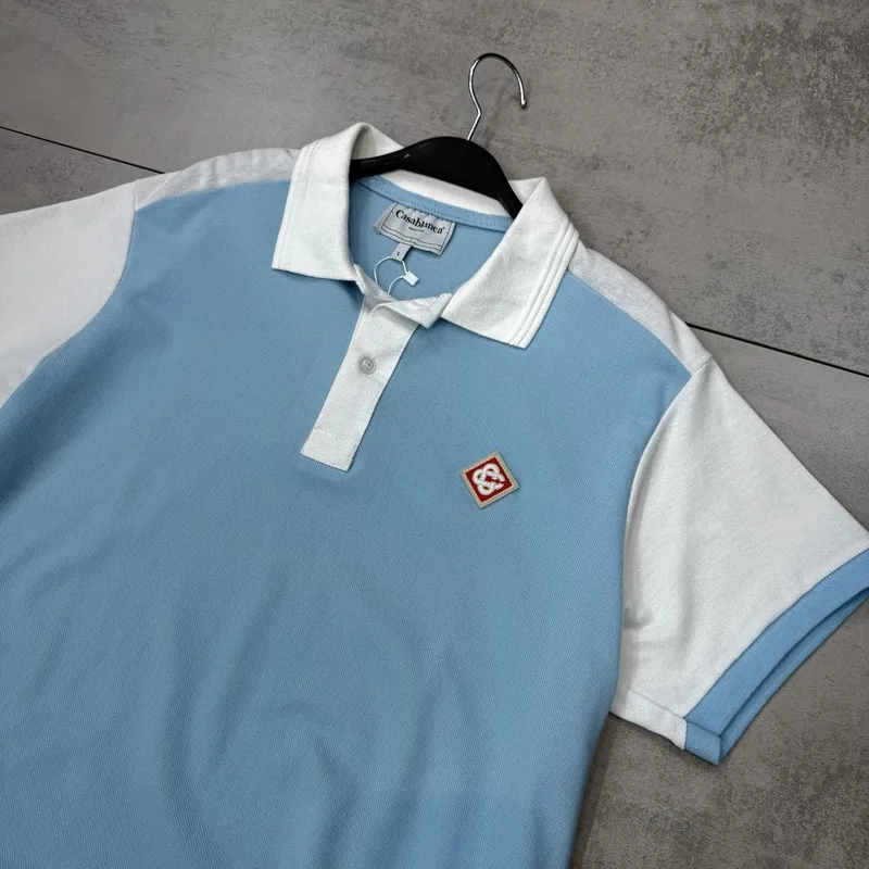 Camisa Polo Casa Blanca Azul Claro/Branca
