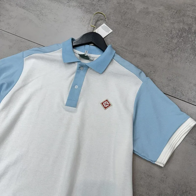 Camisa Polo Casa Blanca Branca/Azul Claro Modelo 2