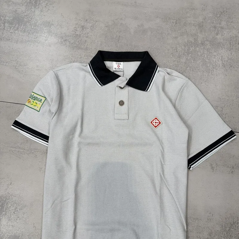 Camisa Polo Casa Blanca Branca/Preta Modelo 2
