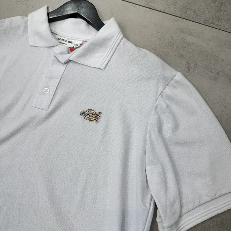 Camisa Polo Lacoste Branca Logo Triplo