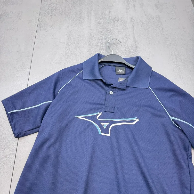 Camisa Polo Mizuno Dri-Fit Azul Marinho/Azul Claro