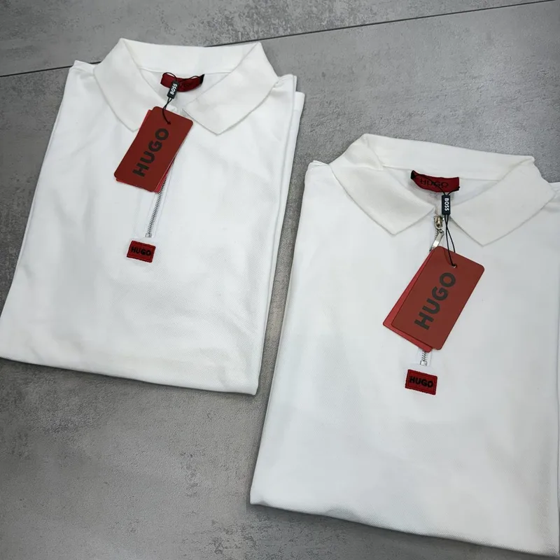 Camisa Polo Hugo Branca com Zíper