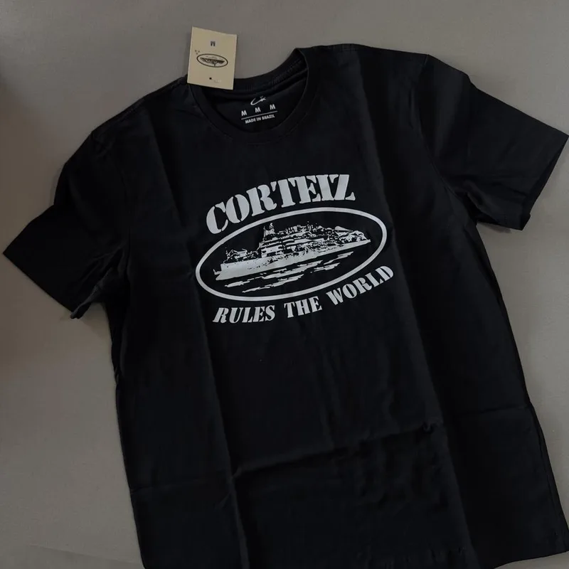 Camisa Corteiz - Preta estampa branca