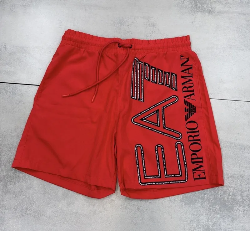 Bermuda EA7 Emporio Armani Vermelha Logo Grande