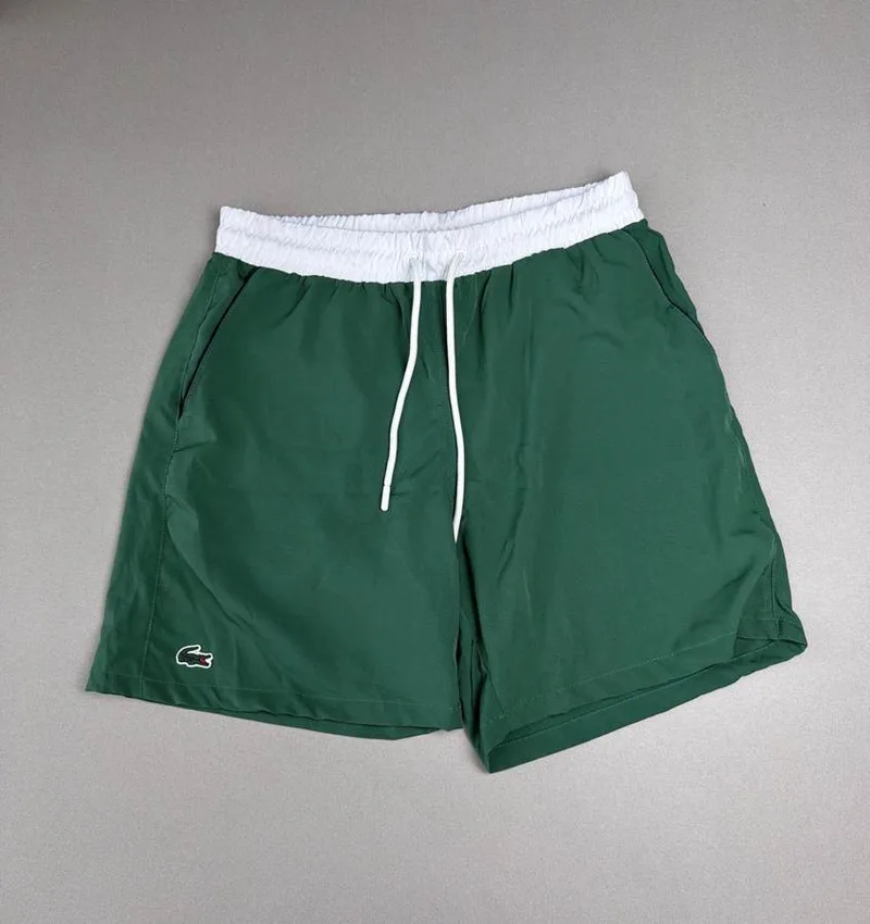 Bermuda Lacoste Verde Cós Branco
