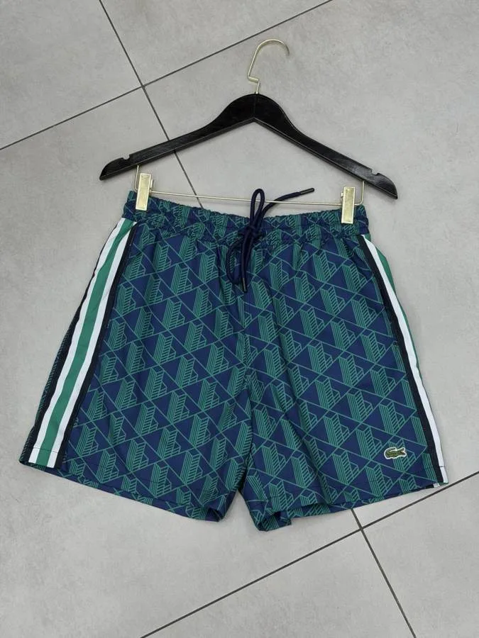 Bermuda Lacoste Azul-Marinho/Verde Estampada