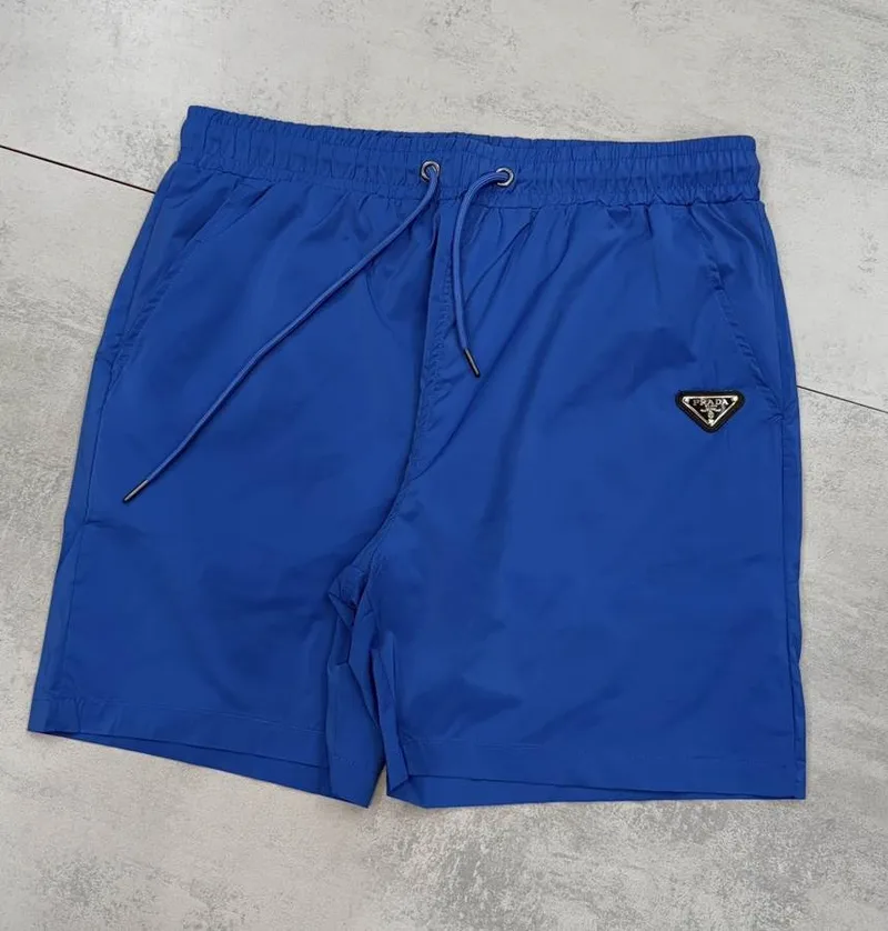 Bermuda Prada Azul Royal Logo Triângulo