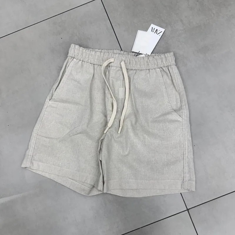 Bermuda Zara Linho Bege