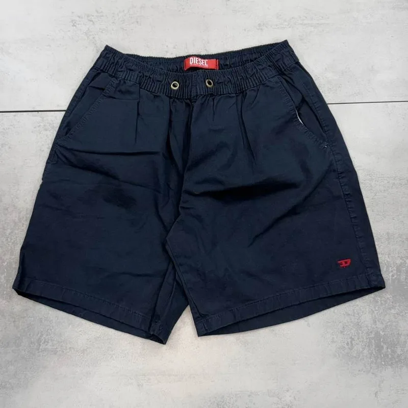 Bermuda Diesel Azul-Marinho Logo Vermelho