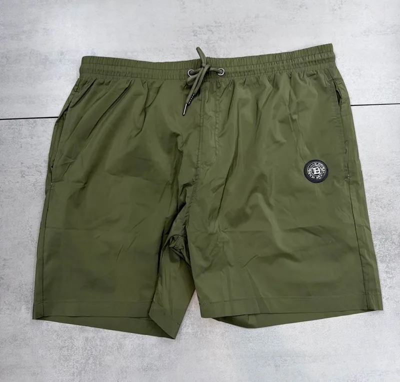 Bermuda Balmain Verde Militar Logo Redondo