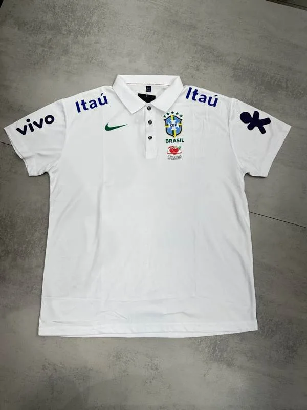Camisa Polo Seleção Brasileira Branca Masculina