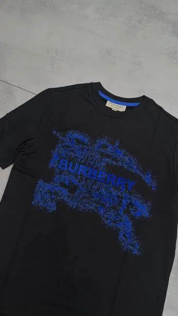 Camisa Burberry Preta Estampa Azul