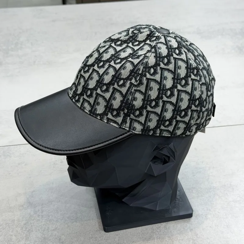 Boné Dior Oblique Preto Cinza Aba Lisa