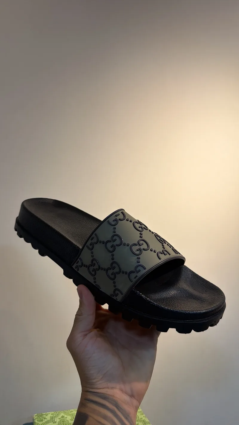 Slide Gucci Web Bege/Preto