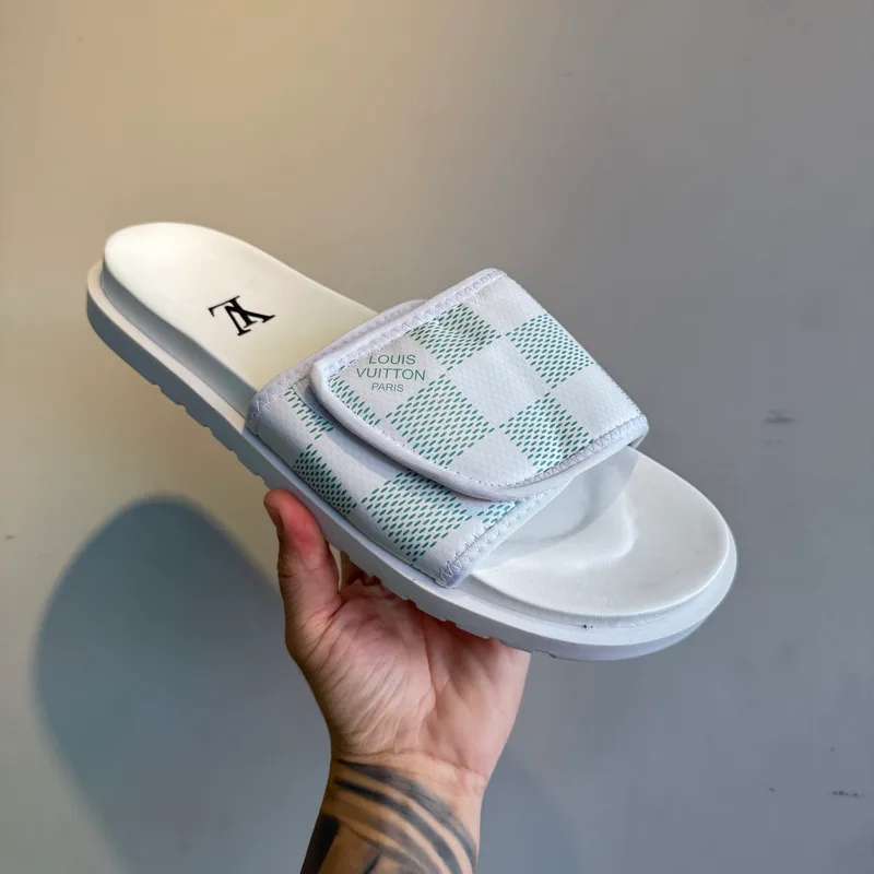 Slide Louis Vuitton Cancun Branco Verde