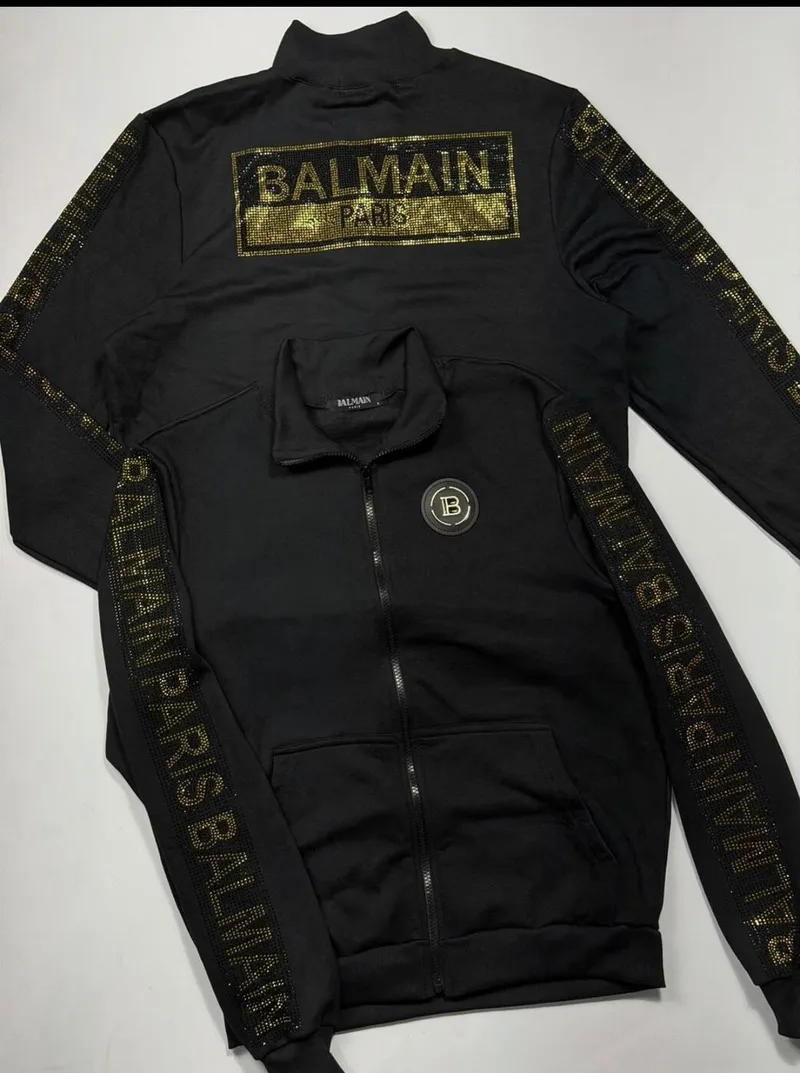 Blusa de Frio Moletom Balmain com Zíper