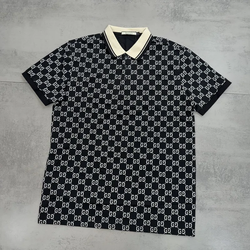 Polo Gucci GG Monogram Black/Cream