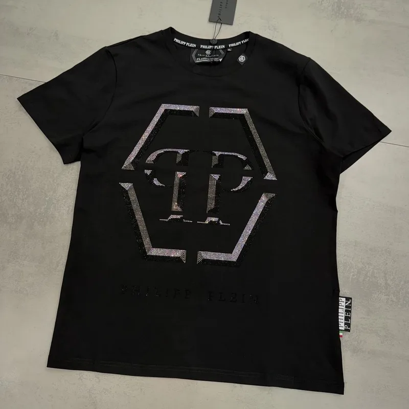 Camiseta Philipp Plein Hexagon Crystal Black