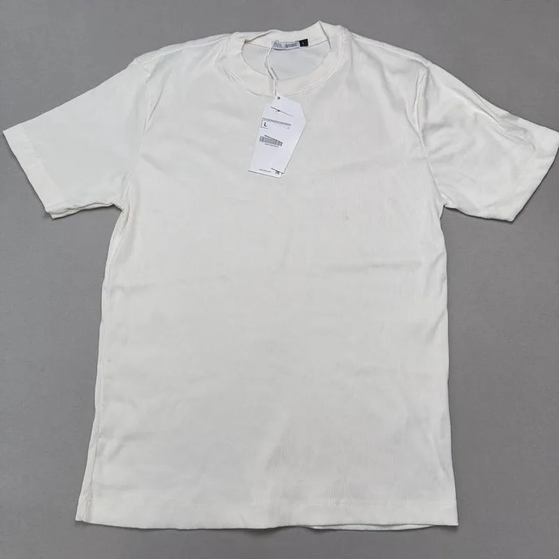 Camiseta Zara Branca Canelada
