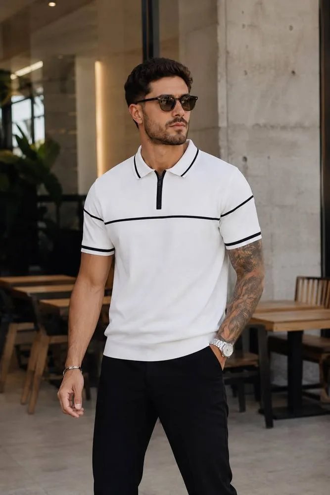 Camisa Polo Zara Old Money Branca