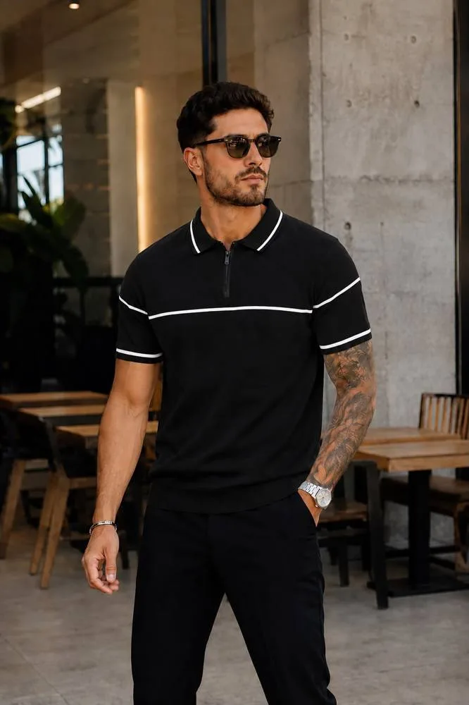 Camisa Polo Zara Old Money Black