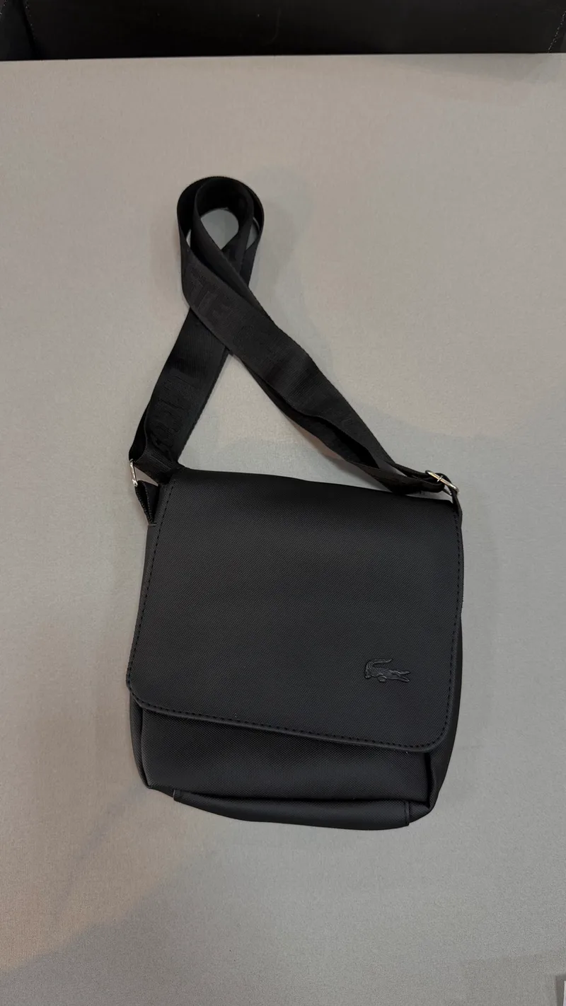 BAG Lacoste Preto Couro